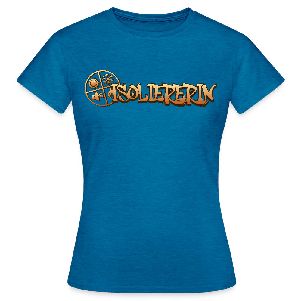 Frauen T-Shirt "Isoliererin" Antikblaues Saphir meliert Frauen T-Shirt
