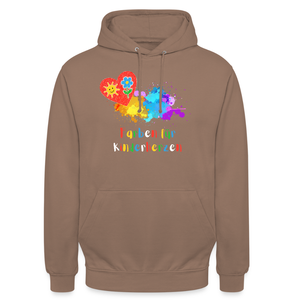 Unisex Hoodie "Farben für Kinderherzen" Mokka Unisex Hoodie