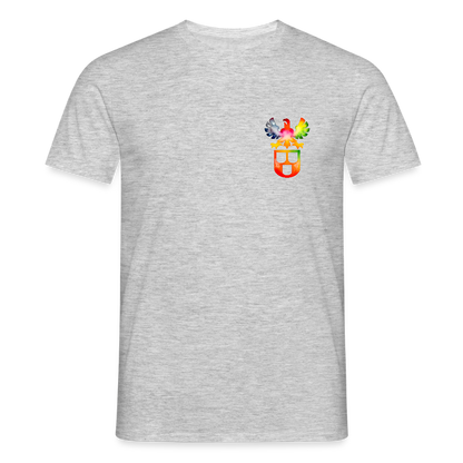 Unisex T-Shirt "Maler" (beidseitig bedruckt) - Grau meliert