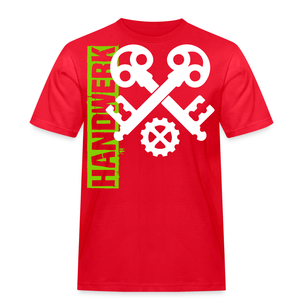Unisex Workwear T-Shirt "Schlosser" Rot Männer Workwear T-Shirt