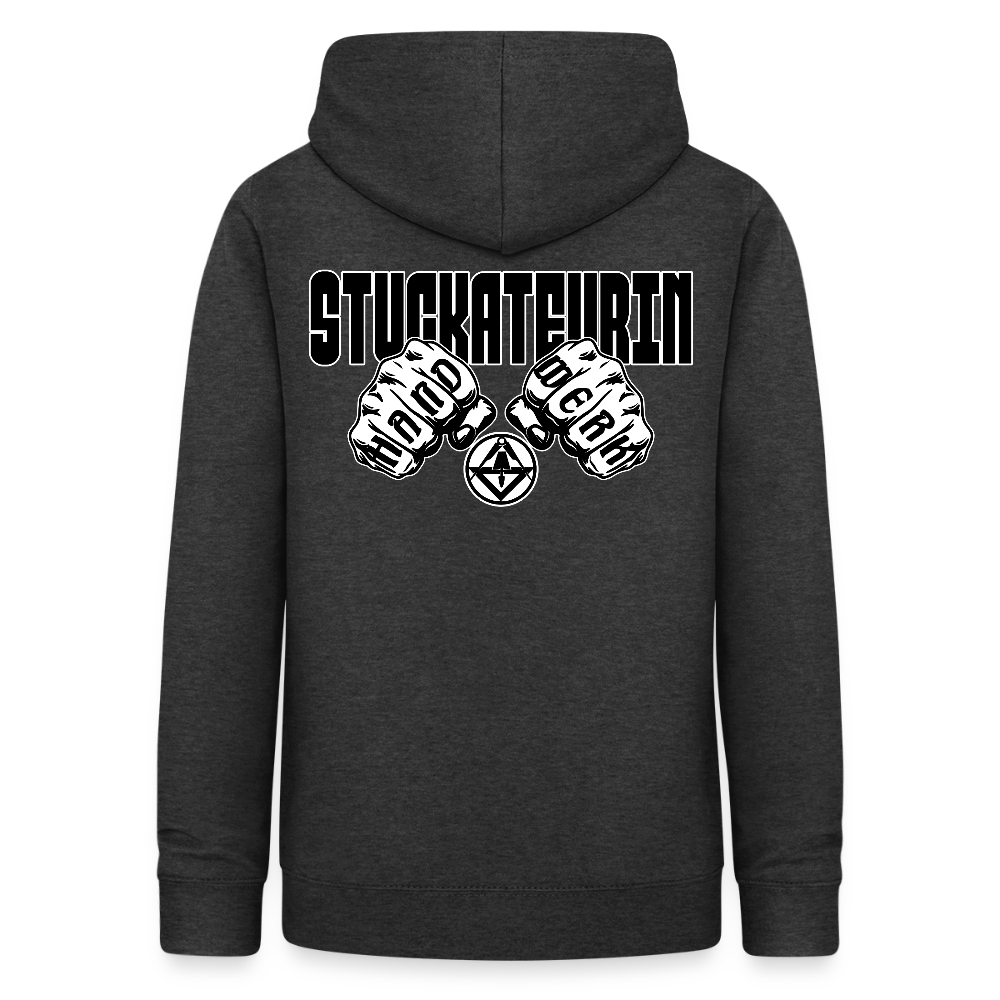 Frauen Hoodie "Stuckateurin" (beidseitig beruckt) Anthrazit Frauen Hoodie