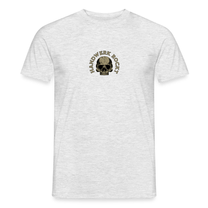 Unisex Spreadconnect T-Shirt "Handwerk-Rockt" mit beidseitigem Druck, schwarzes Männer T-Shirt mit Handwerksmotiven