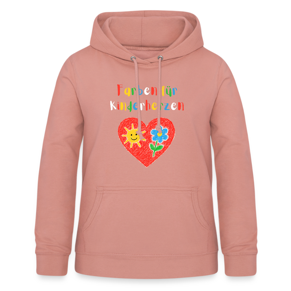 Frauen Hoodie "Farben für Kinderherzen" Altrosa Frauen Hoodie