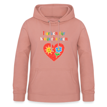 Frauen Hoodie "Farben für Kinderherzen" Altrosa Frauen Hoodie