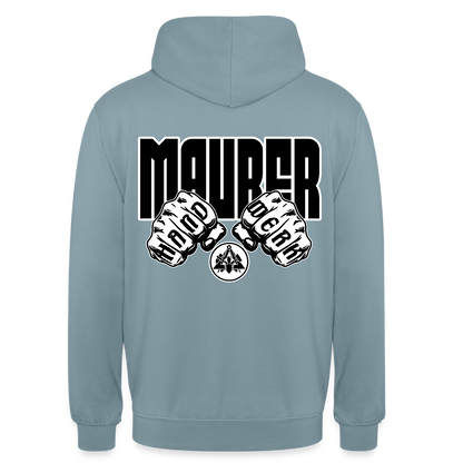 Unisex Hoodie "Maurer" (beidseitig bedruckt) Nebelblau Unisex Hoodie