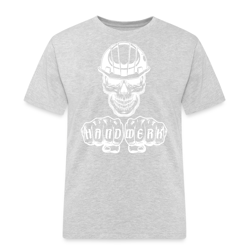 Männer Workwear T-Shirt "Skull-Helm-Handwerk" Grau meliert Männer Workwear T-Shirt