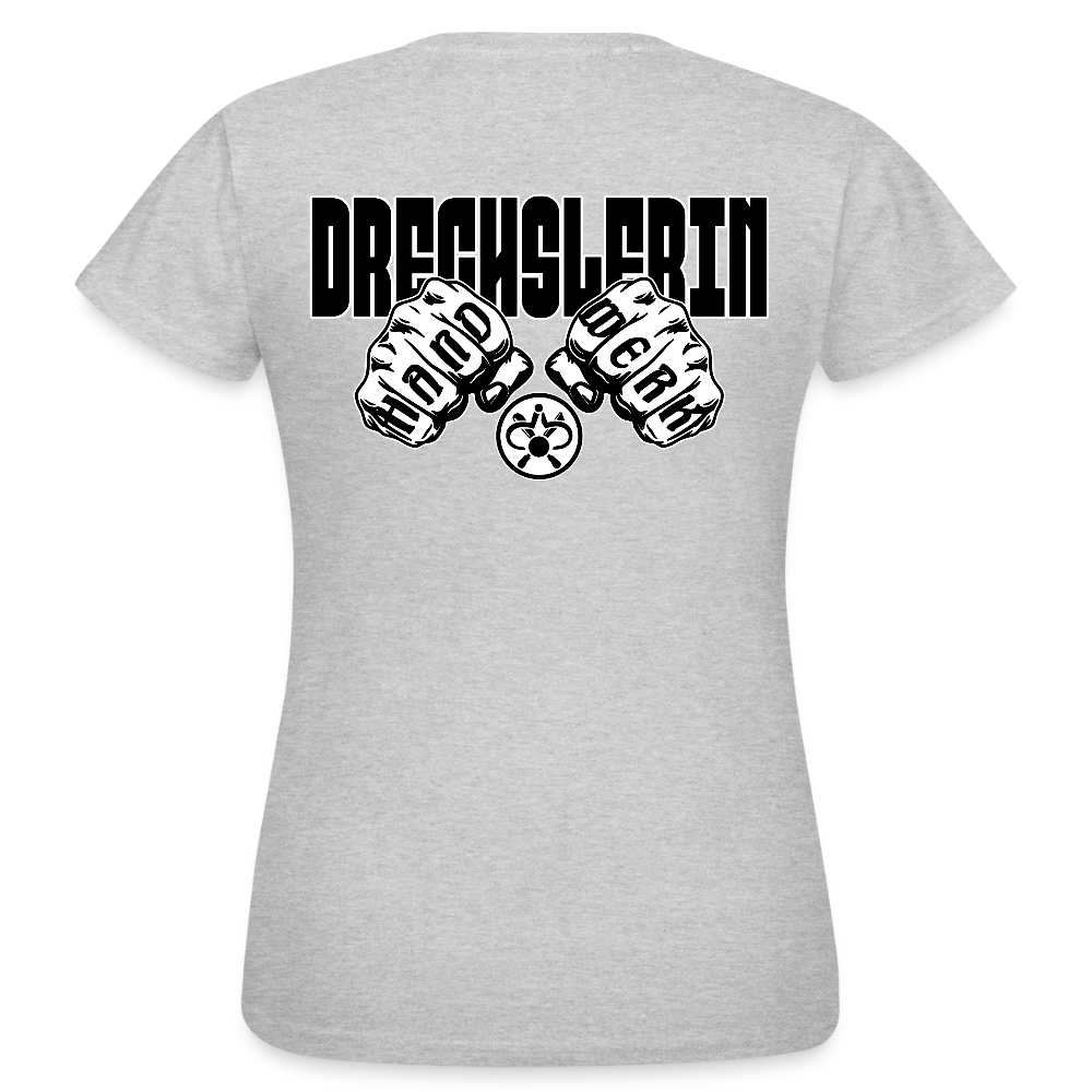 Frauen T-Shirt "Drechsler" (beidseitig bedruckt) - Grau meliert