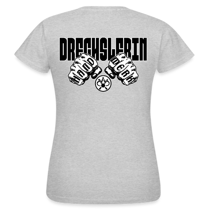 Frauen T-Shirt "Drechsler" (beidseitig bedruckt) - Grau meliert