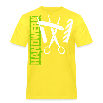 Unisex Workwear T-Shirt "Friseur" Gelb Männer Workwear T-Shirt