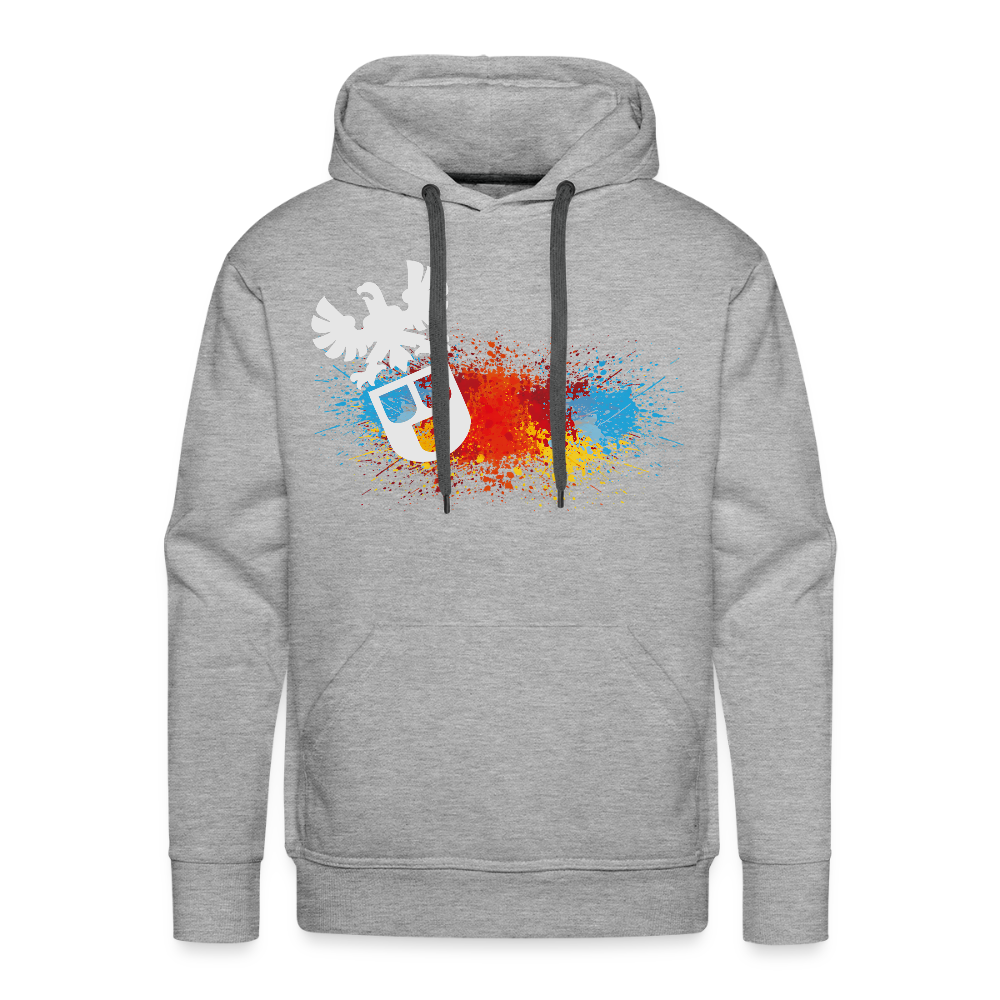 Männer Premium Hoodie "Maler-Splash" Grau meliert Männer Premium Hoodie