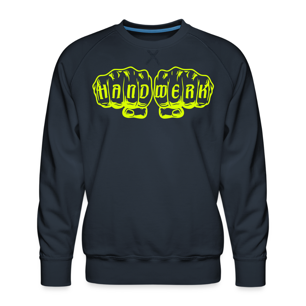 Unisex Premium Pullover "Steinmetz" neongelb Navy Männer Premium Pullover