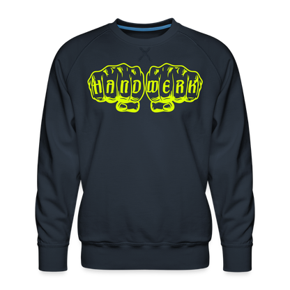 Unisex Premium Pullover "Steinmetz" neongelb Navy Männer Premium Pullover