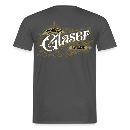Unisex T-Shirt "Glaser"-Nostalgie von Spreadconnect, männliches T-Shirt mit nostalgischem Druck auf weißem Stoff, angenehmer Schnitt