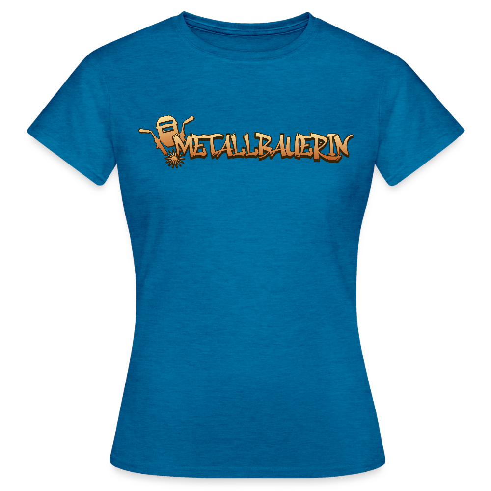 Frauen T-Shirt "Metallbauerin" Antikblaues Saphir meliert Frauen T-Shirt