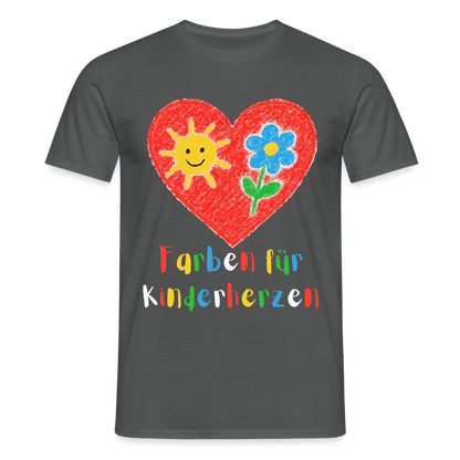 Unisex T-Shirt "Farben für Kinderherzen" Anthrazit Männer T-Shirt