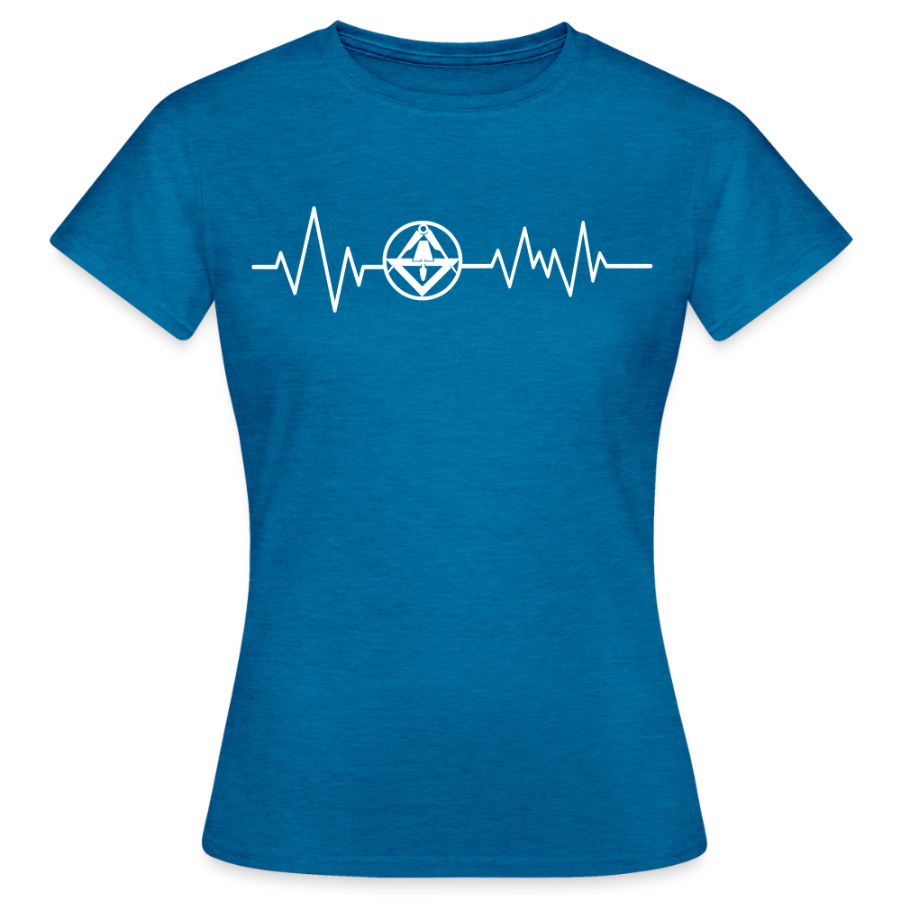 Frauen T-Shirt "Stuckateur" Antikblaues Saphir meliert Frauen T-Shirt