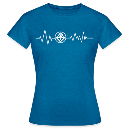 Frauen T-Shirt "Stuckateur" Antikblaues Saphir meliert Frauen T-Shirt