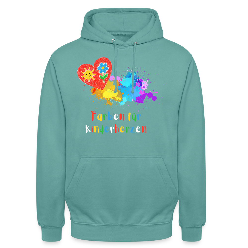 Unisex Hoodie "Kinderherzen" Pastelltürkis Unisex Hoodie