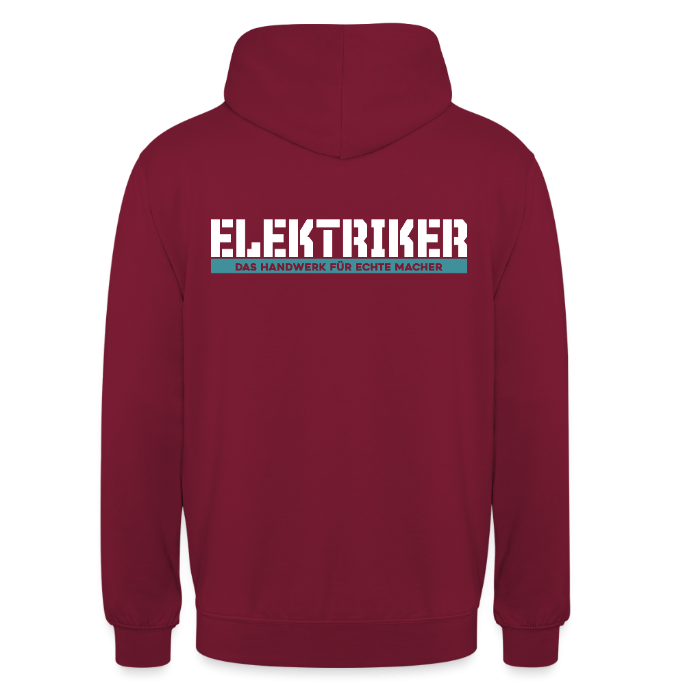 Unisex Hoodie HW-300 | MACHER "Elektriker" Bordeaux Unisex Hoodie {{ color }}