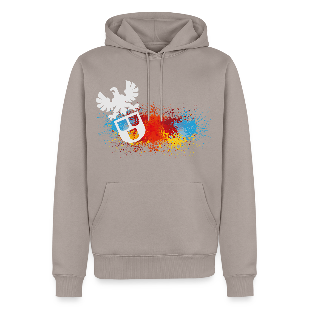 Männer Premium Hoodie "Maler-Splash" Taupe Männer Premium Hoodie