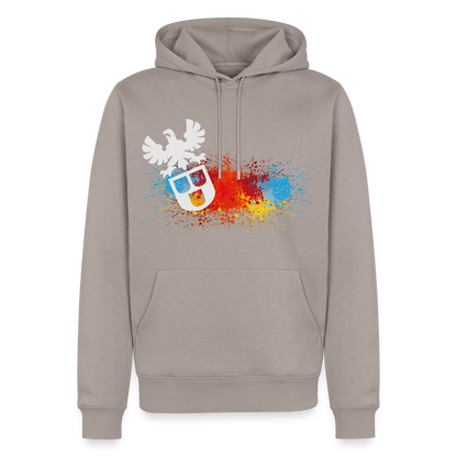Männer Premium Hoodie "Maler-Splash" Taupe Männer Premium Hoodie