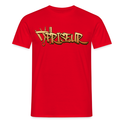 Unisex T-Shirt "Friseur" Rot Männer T-Shirt