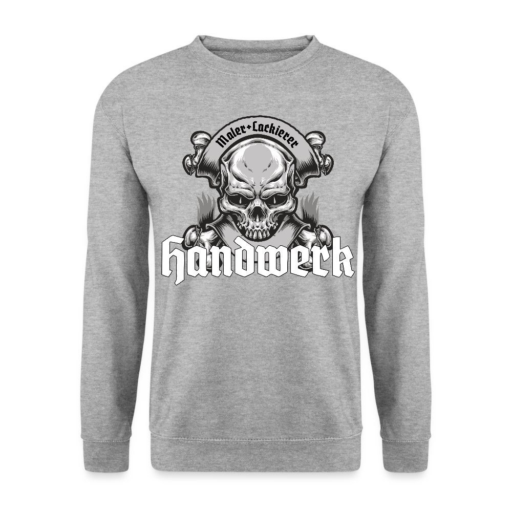 Unisex Pullover "Skull-Maler/Lackierer" Weißgrau meliert Unisex Pullover