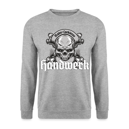 Unisex Pullover "Skull-Maler/Lackierer" Weißgrau meliert Unisex Pullover