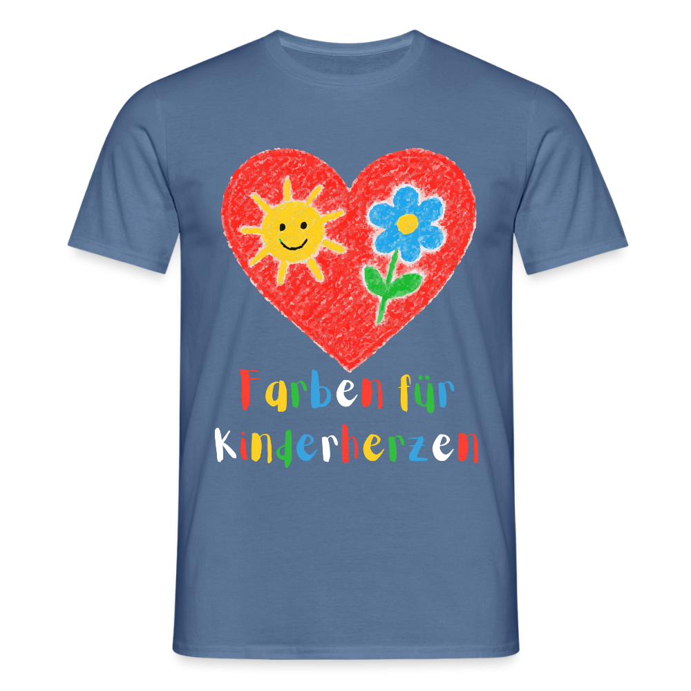 Unisex T-Shirt "Farben für Kinderherzen" Taubenblau Männer T-Shirt