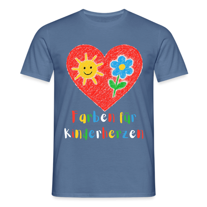 Unisex T-Shirt "Farben für Kinderherzen" Taubenblau Männer T-Shirt
