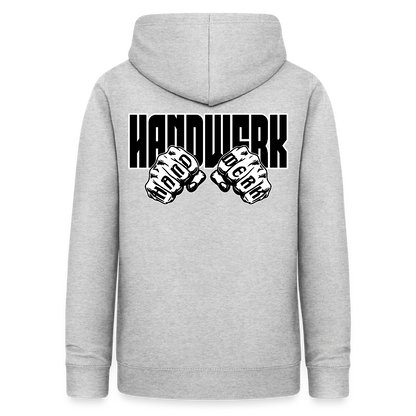 Frauen Hoodie "Handwerk" (beidseitig beruckt) Hellgrau meliert Frauen Hoodie