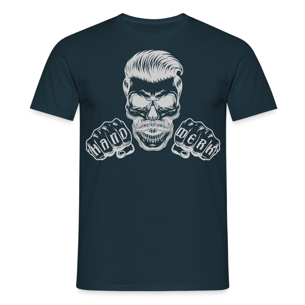 Unisex T-Shirt "Skull-Handwerk" Navy Männer T-Shirt