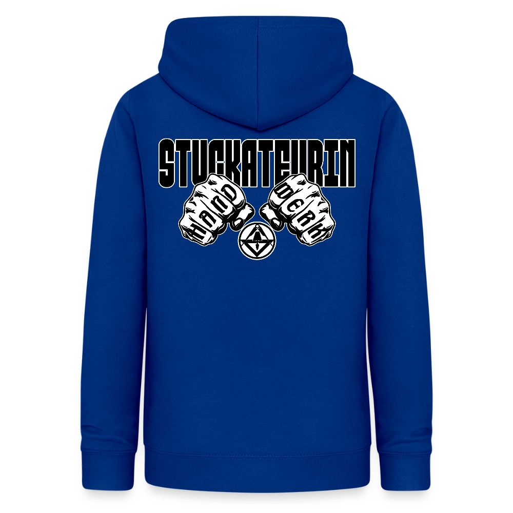 Frauen Hoodie "Stuckateurin" (beidseitig beruckt) Royalblau Frauen Hoodie