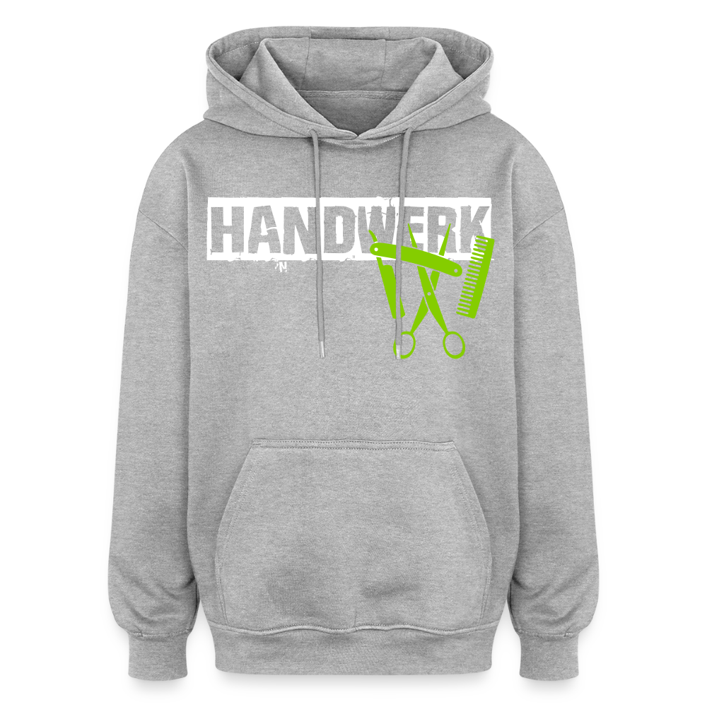 Oversized Unisex Hoodie "Friseur" Grau meliert Oversized Unisex Hoodie
