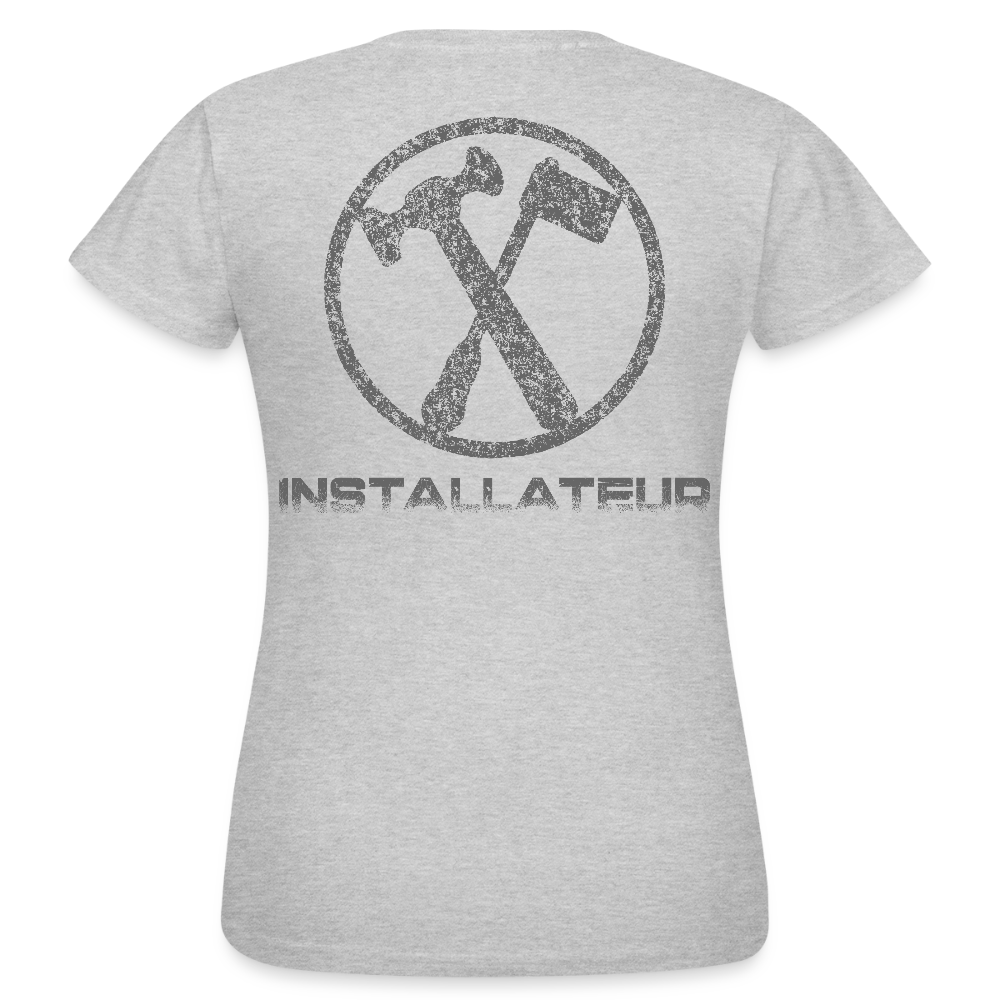 Frauen T-Shirt "Installateur" Grau meliert Frauen T-Shirt