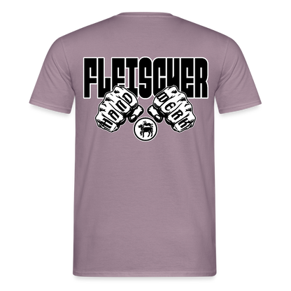 Unisex T-Shirt "Fleischer" (beidseitig bedruckt) Lilagrau Männer T-Shirt