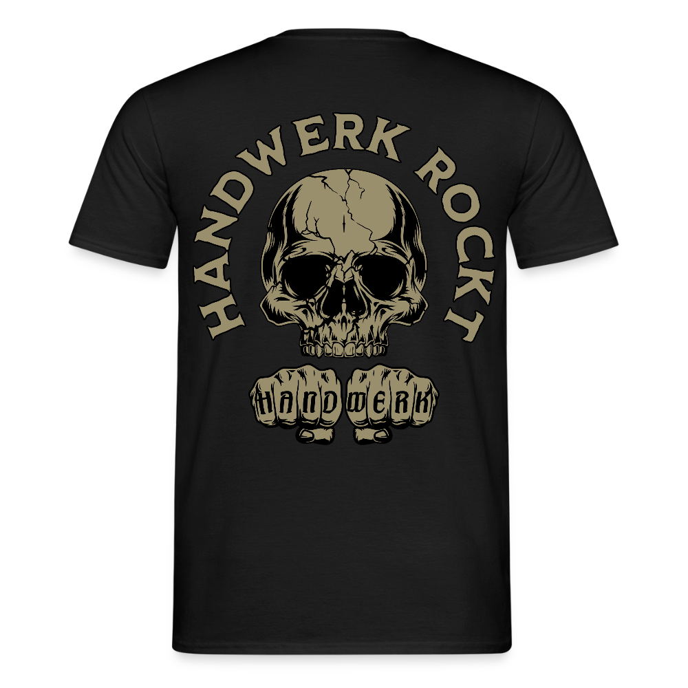 Unisex T-Shirt "Handwerk-Rockt" (beidseitig bedruckt) Schwarz Männer T-Shirt