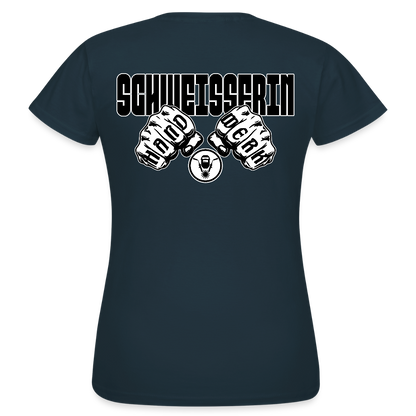 Frauen T-Shirt "Schweisserin" (beidseitig bedruckt) Navy Frauen T-Shirt