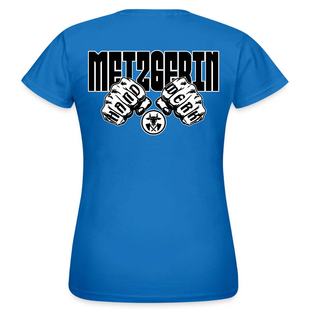 Frauen T-Shirt "Metzgerin" (beidseitig bedruckt) Royalblau Frauen T-Shirt