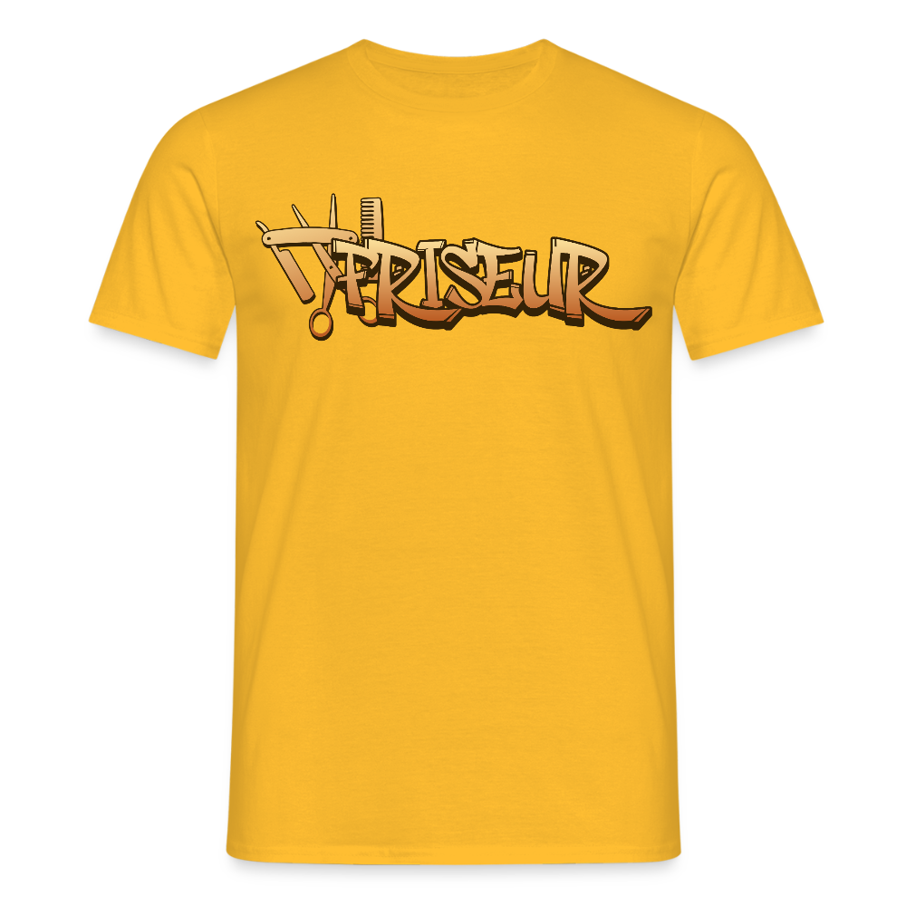 Unisex T-Shirt "Friseur" Gelb Männer T-Shirt