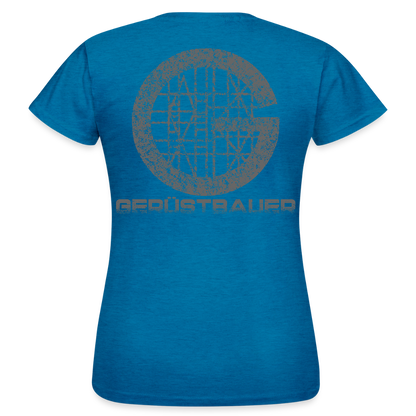Frauen T-Shirt "Gerüstbauer" Antikblaues Saphir meliert Frauen T-Shirt