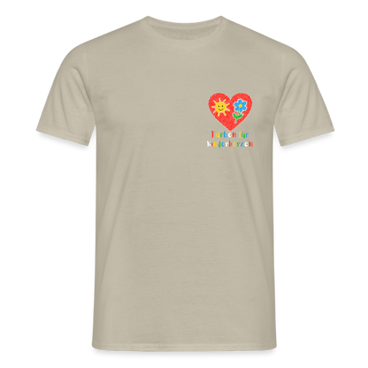 Unisex T-Shirt "Farben für Kinderherzen" (beidseitig bedruckt) Sandbeige Männer T-Shirt