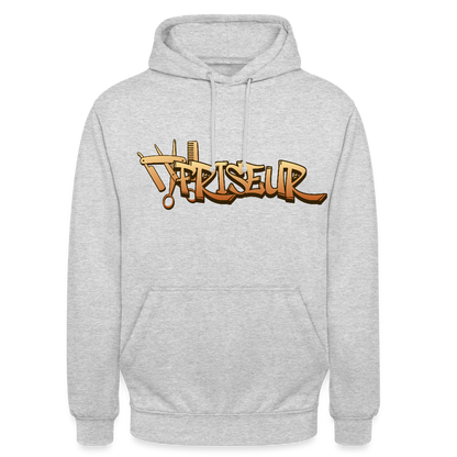 Unisex Hoodie "Friseur" Hellgrau meliert Unisex Hoodie