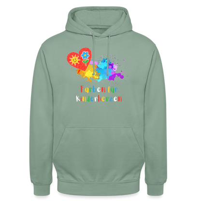 Unisex Hoodie "Farben für Kinderherzen" Graugrün Unisex Hoodie
