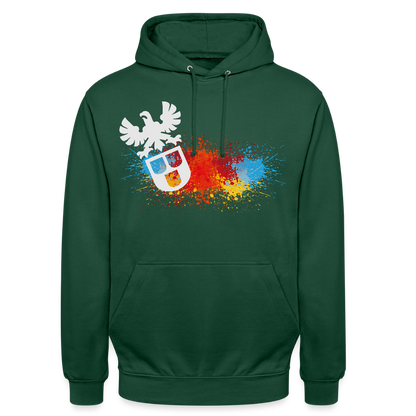 Unisex Hoodie "Maler-Splash" Flaschengrün Unisex Hoodie