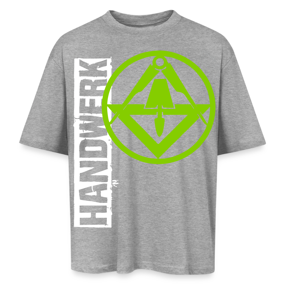 Oversized Unisex T-Shirt "Stuckateur" Grau meliert Oversized Unisex T-Shirt