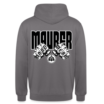 Unisex Hoodie "Maurer" (beidseitig bedruckt) Mittelgrau Unisex Hoodie