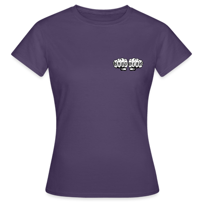 Frauen T-Shirt "Metallbauerin" (beidseitig bedruckt) - Dunkellila