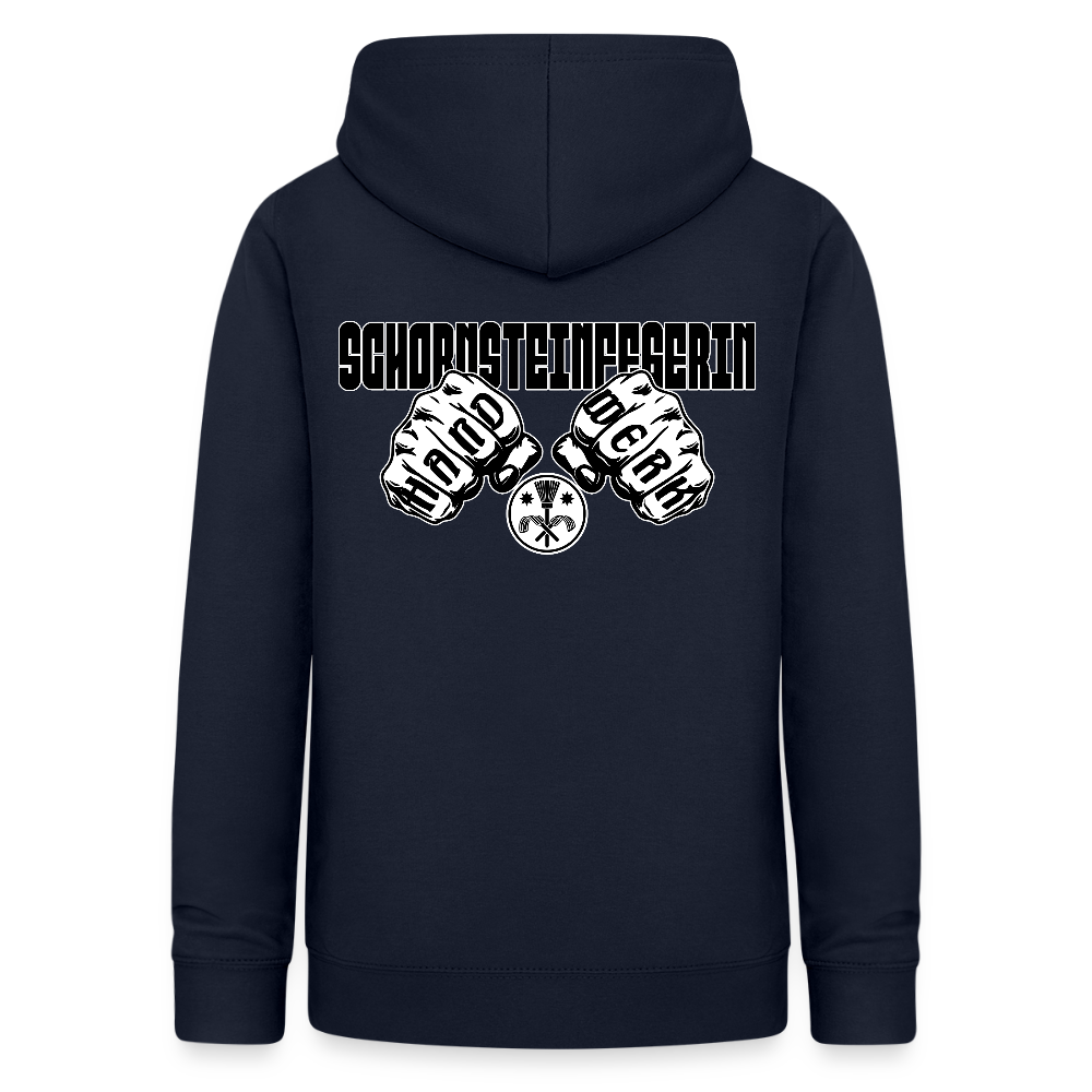 Frauen Hoodie "Schornsteinfegerin" (beidseitig beruckt) Navy Frauen Hoodie