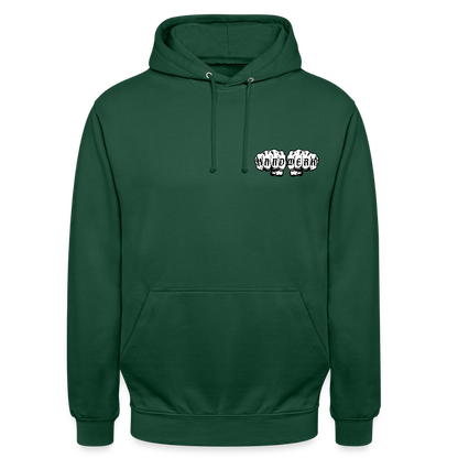 Unisex Hoodie "Klimatechniker" (beidseitig bedruckt) - Flaschengrün